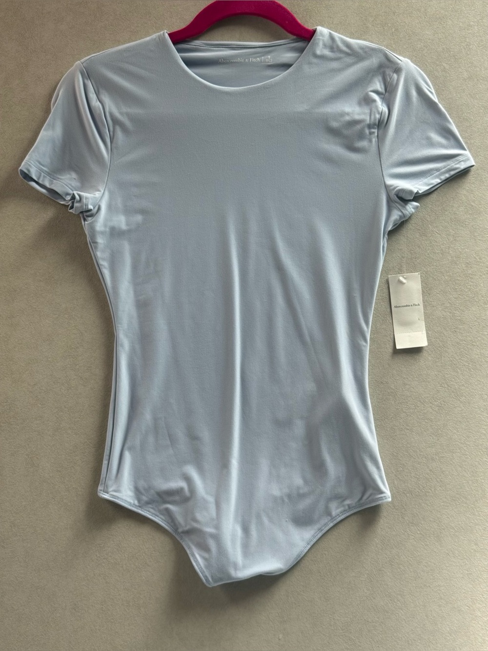Abercrombie & Fitch Light Blue Short Sleeve Stretch Bodysuit